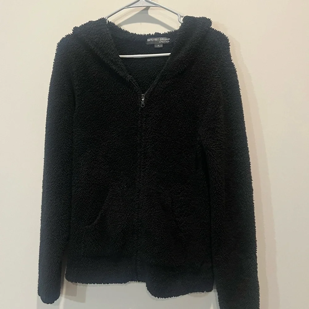 Barefoot Dreams Bamboo Chic Black Zip Up Jacket Size XL - Picture 2 of 10